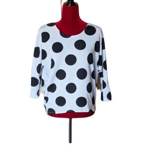 Love Culture Black and White Polkadot Sweater Size Small